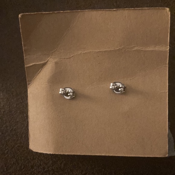 Purple and black striped earrings - Picture 2 of 2